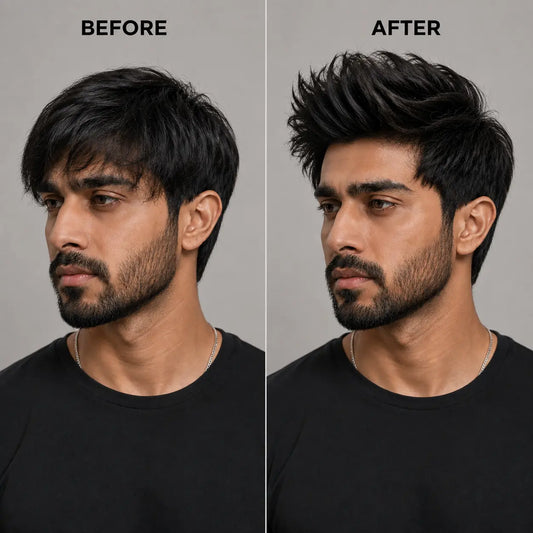 KCUBE Texture Powder Before and After – Hair Volume & Texture Results in Pakistan